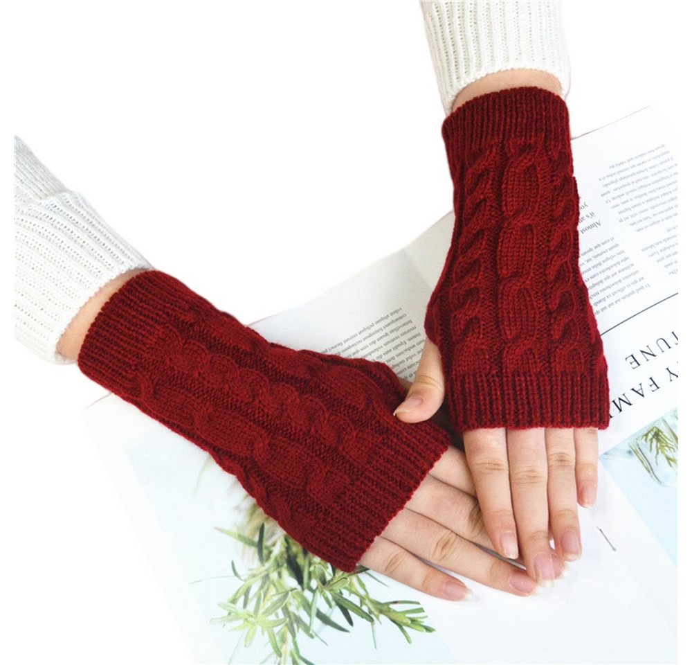 Coonoor Armstulpen Winter Fingerlose Handschuhe Unisex Warm Weiche Strickhandschuhe von Coonoor