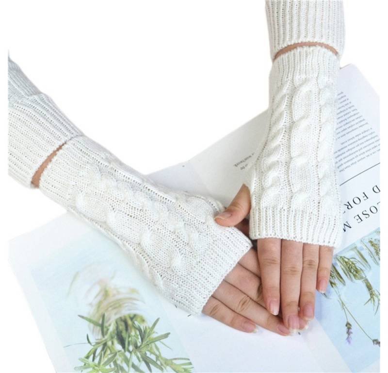 Coonoor Armstulpen Winter Fingerlose Handschuhe Unisex Warm Weiche Strickhandschuhe von Coonoor