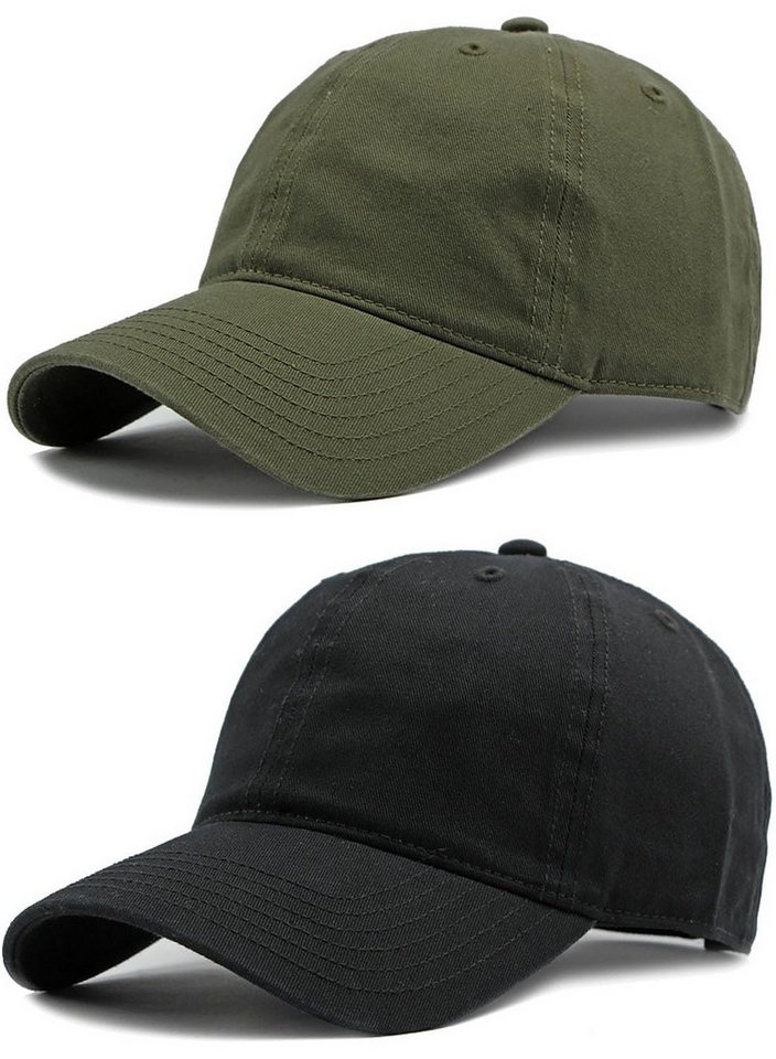 Coonoor Baseball Cap 2 Stück Baseball Cap Baumwolle, Unisex Baseballkappe Herren Damen Verstellbar Einheitsgröße,Leicht & Atmungsaktiv, Sport Freizeit von Coonoor