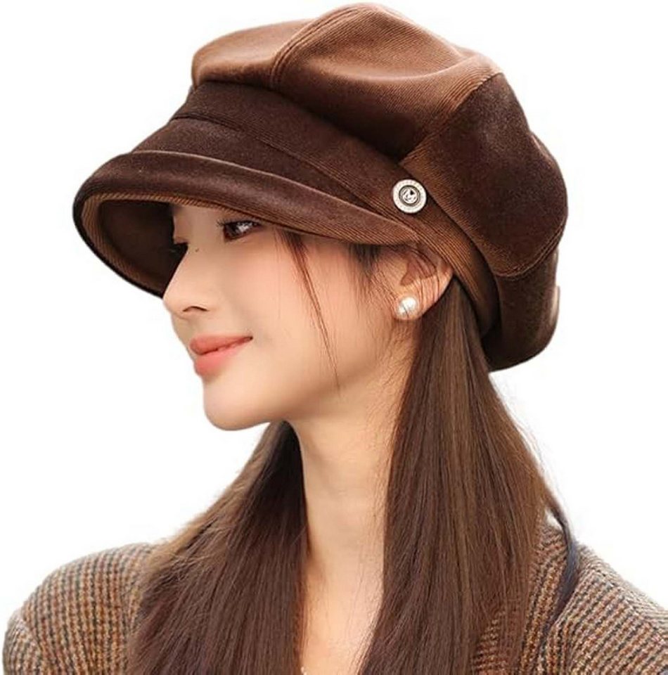 Coonoor Baskenmütze Damen Baskenmütze mit Schirm,Schirmmütze,Damen Winter-Ballonmütze von Coonoor