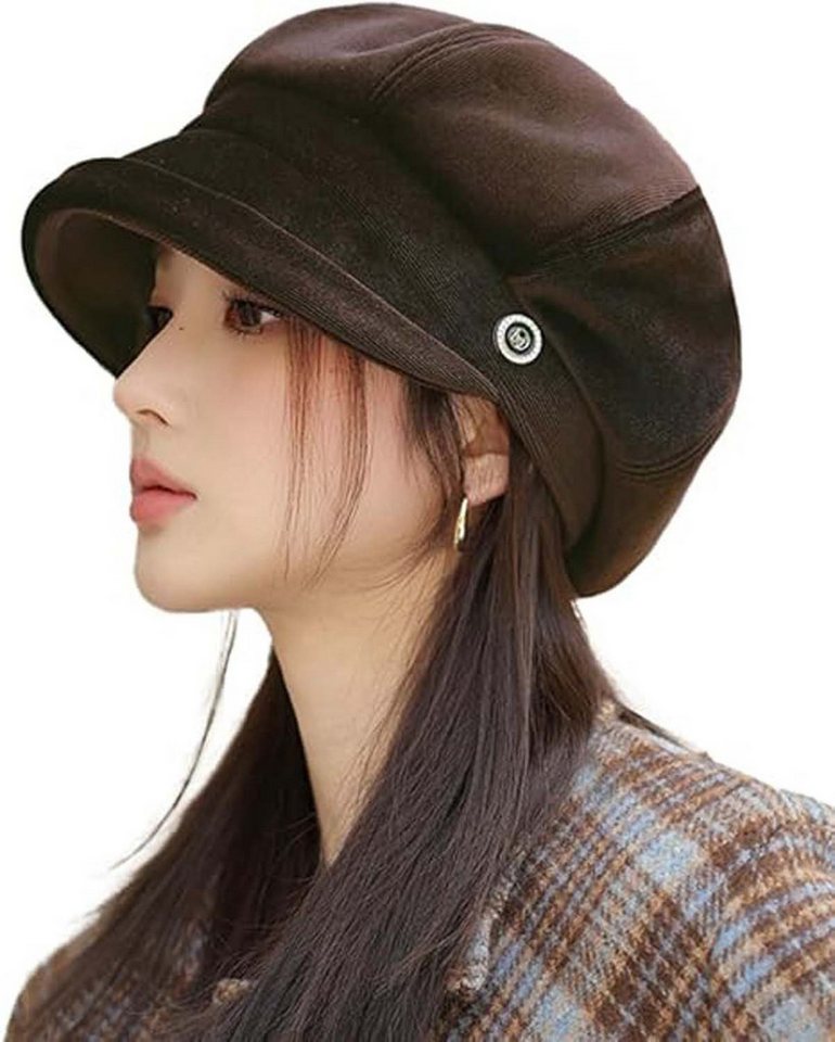 Coonoor Baskenmütze Damen Baskenmütze mit Schirm,Schirmmütze,Damen Winter-Ballonmütze von Coonoor