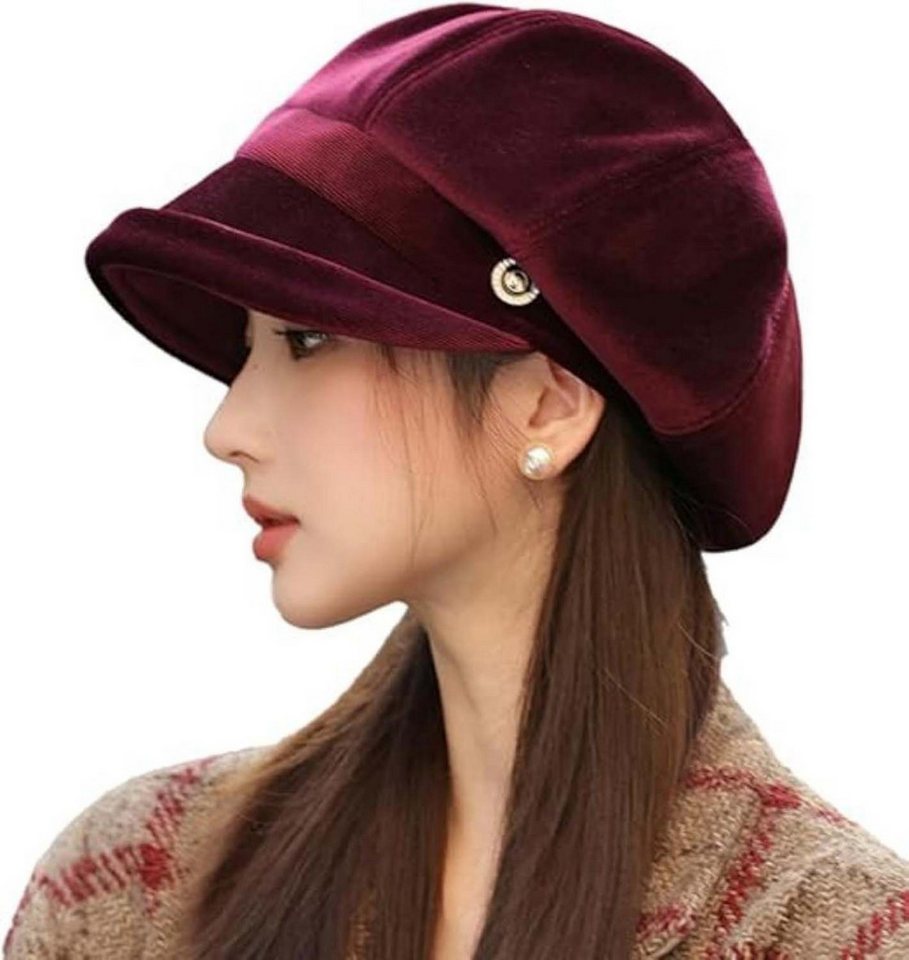 Coonoor Baskenmütze Damen Baskenmütze mit Schirm,Schirmmütze,Damen Winter-Ballonmütze von Coonoor