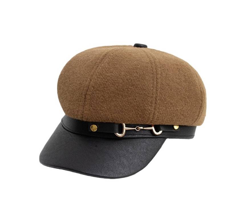 Coonoor Baskenmütze Damen Retro Barett Winter Mütze Newsboy mit Schirm Cap Bakerboy für Frühling/Herbst/Winter von Coonoor