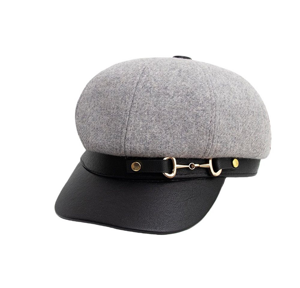 Coonoor Baskenmütze Damen Retro Barett Winter Mütze Newsboy mit Schirm Cap Bakerboy für Frühling/Herbst/Winter von Coonoor