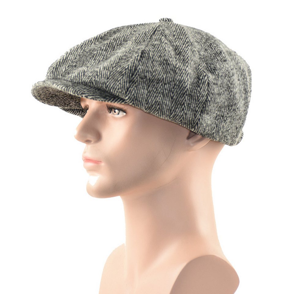 Coonoor Baskenmütze Schiebermuetze Herren 8 Panel Peaky Fischgräten Tweed Retro Schiebermütze Schlägermütze Gatsby Cap von Coonoor
