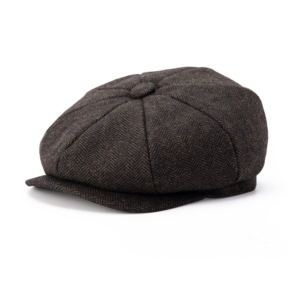 Coonoor Baskenmütze Schiebermuetze Herren 8 Panel Peaky Fischgräten Tweed Retro Schiebermütze Schlägermütze Gatsby Cap von Coonoor