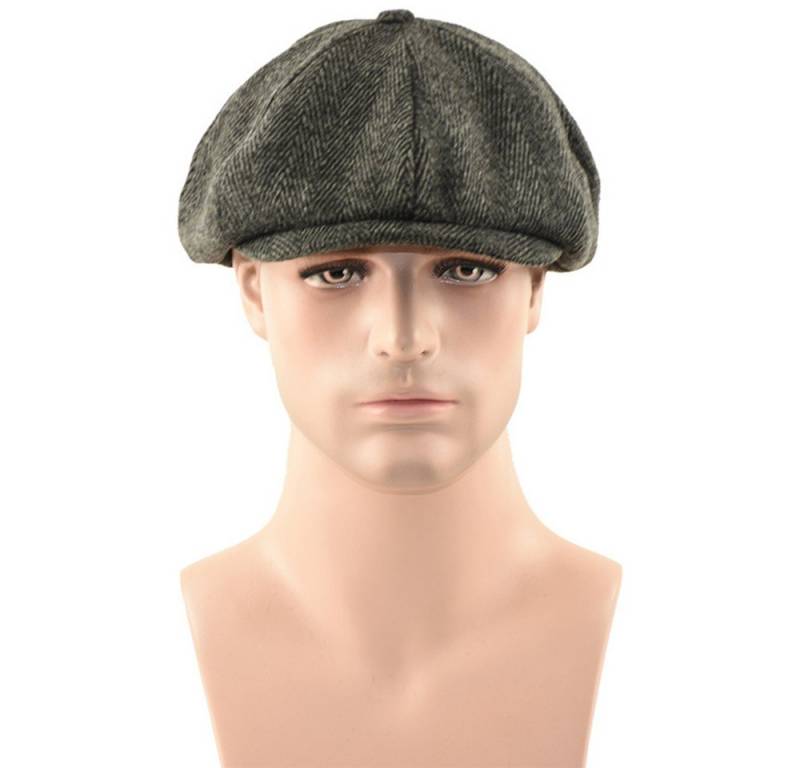Coonoor Baskenmütze Schiebermuetze Herren 8 Panel Peaky Fischgräten Tweed Retro Schiebermütze Schlägermütze Gatsby Cap von Coonoor