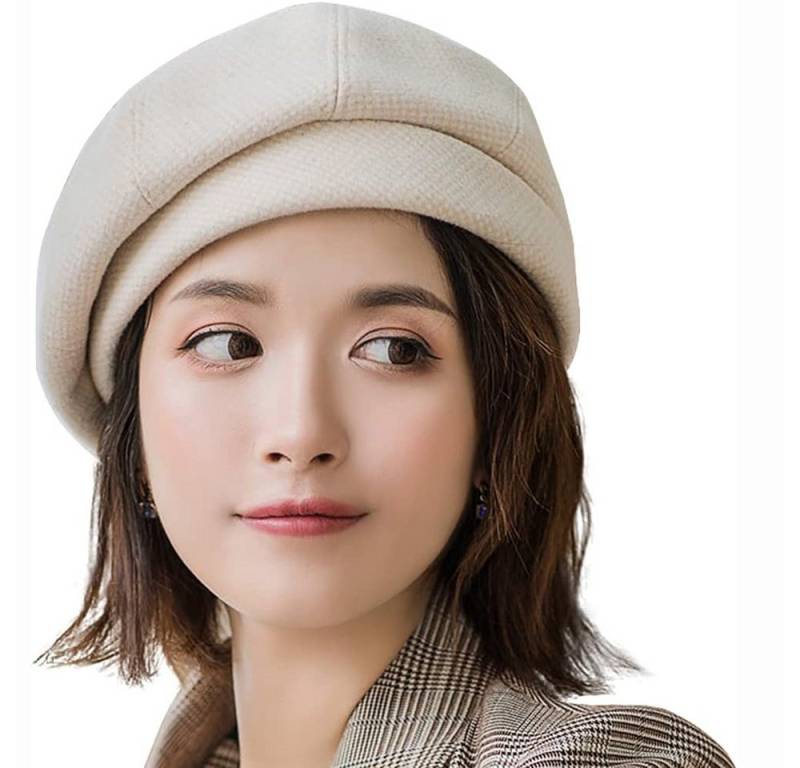 Coonoor Baskenmütze Winter Barett Cap Damen Koreanisch Stil Frauen Barette Wintermütze für Frühling/Herbst/Winter von Coonoor