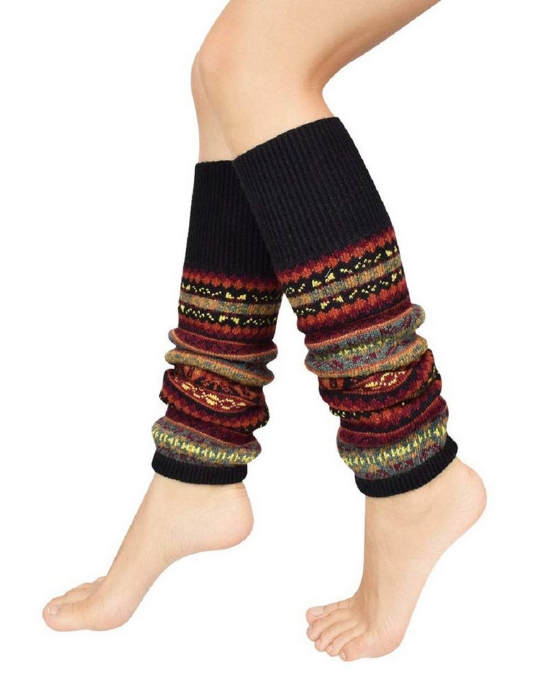 Coonoor Beinstulpen Damen Lange Winter Legwarmer Gestrickt Verdicken Beinwärmer (Böhmischer Stil Beinstulpen) Overknee Strümpfe Tanzen Strumpf Knit Crochet Socken Weihnachtsstrumpf von Coonoor