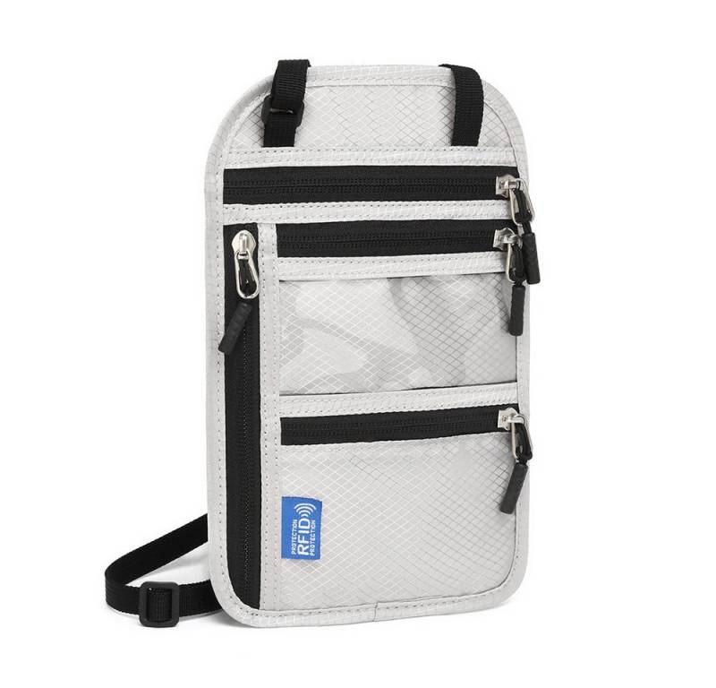 Coonoor Brustbeutel Brusttasche mit RFID-Schutz, Wasserdicht Reisegeldbeutel Herren Dame, Reise Sicherheitstasche mit Verstellbarem Halsriemen von Coonoor