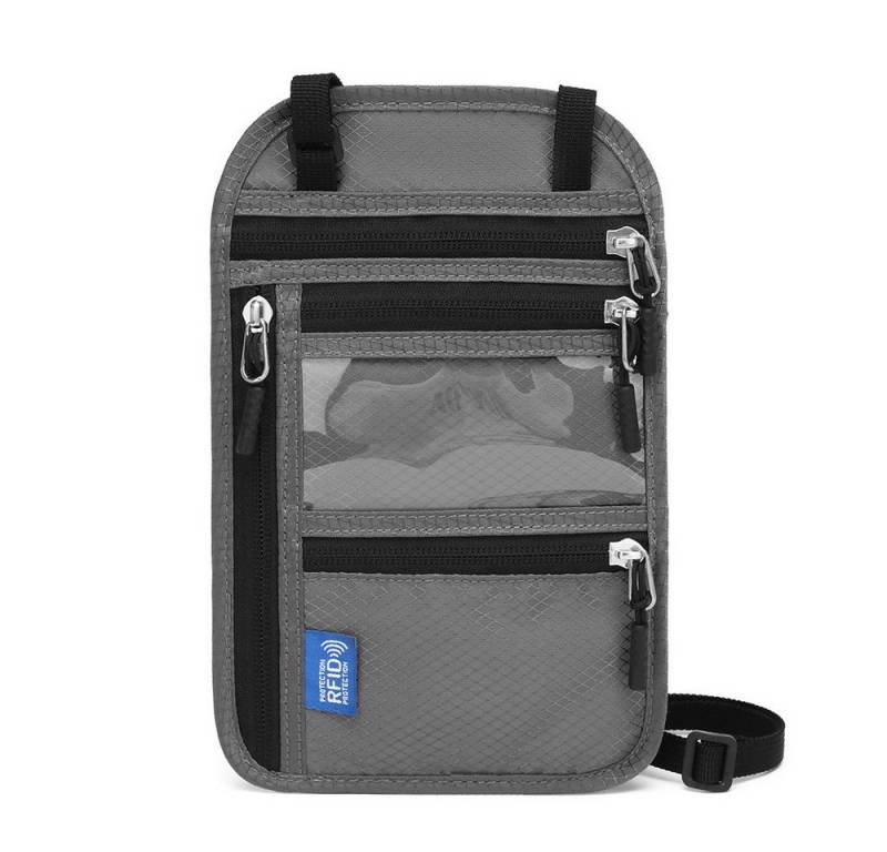 Coonoor Brustbeutel Brusttasche mit RFID-Schutz, Wasserdicht Reisegeldbeutel Herren Dame, Reise Sicherheitstasche mit Verstellbarem Halsriemen von Coonoor
