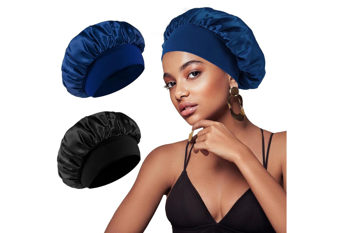 Coonoor Duschhaube 2/4 Stück Haarhaube Bonnet Verstellbarem Schlafhaube für Damen Herren von Coonoor