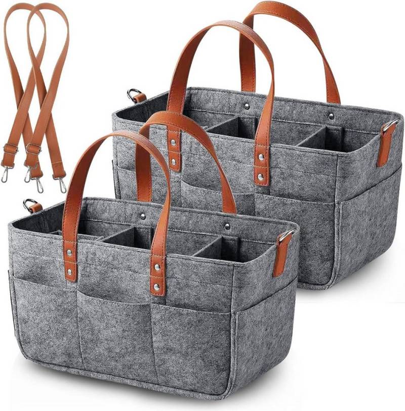 Coonoor Einkaufskorb Faltbarer Filz‑Einkaufskorb 16 L mit Fächern – Shopper für Picknick, 30 kg Tragkraft, Abnehmbare Fächer, 1 Stück von Coonoor