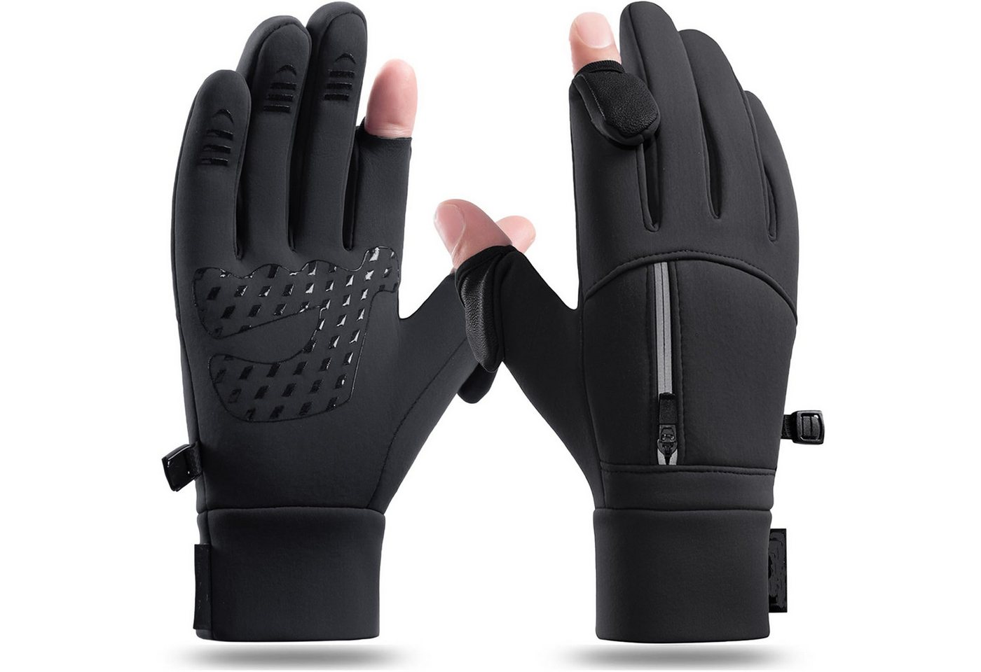 Coonoor Fahrradhandschuhe Fleecehandschuhe warme Winterhandschuhe wasserfest winddicht mit Touchscreen-Funktion, Thermohandschuhe Sporthandschuhe von Coonoor