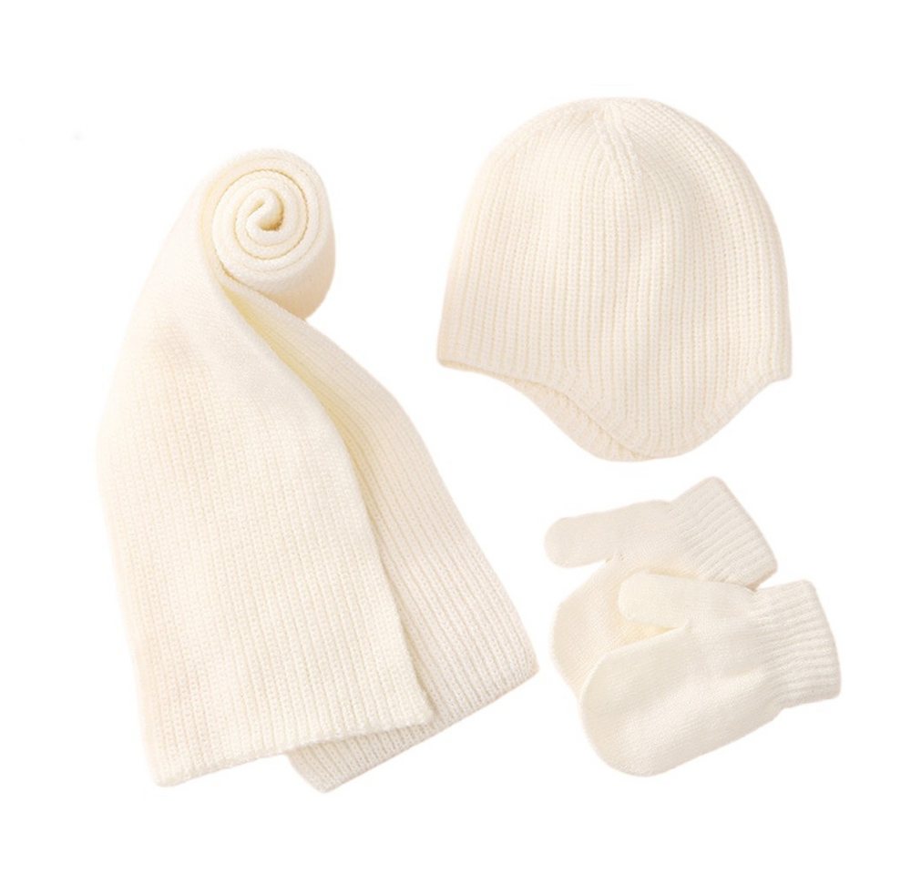 Coonoor Filzhut Kinder Wintermütze Schal Handschuhe Set Warme Winter Bekleidung für Mädchen Jungen 2-6 Jahre von Coonoor
