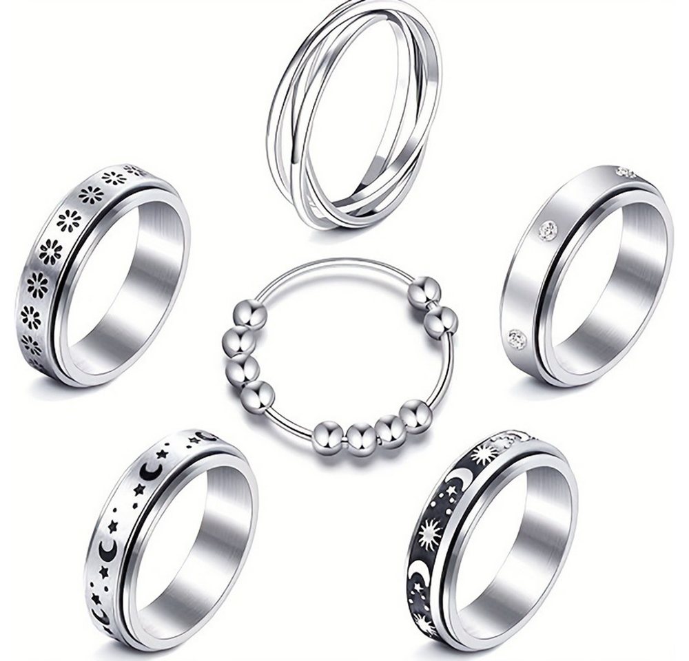 Coonoor Fingerring Damen Angst Spinning Ringe, Fidget Spinner Ringe,Zappelringe, für Stress Abbauen von Coonoor
