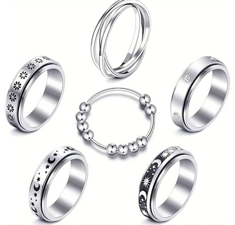 Coonoor Fingerring Damen Angst Spinning Ringe, Fidget Spinner Ringe,Zappelringe, für Stress Abbauen von Coonoor