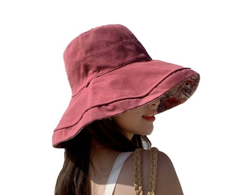 Coonoor Fischerhut Baumwolle Fischerhut Sonnenhut Sommerhut Wendbarer Bucket Hat Reversibel Freizeithut für Wandern Camping Reisen Angeln von Coonoor