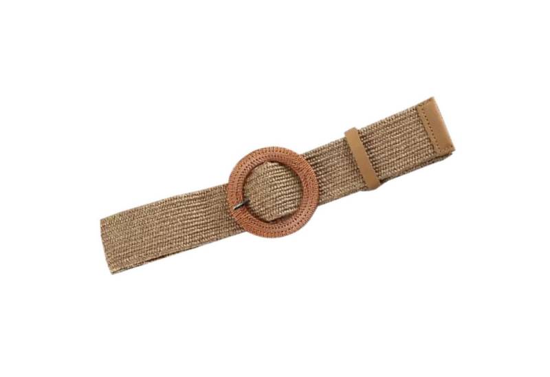 Coonoor Flechtgürtel Rattan-Flechtgürtel für Damen, breiter Taillengürtel für Kleide gewebter Boho-Gürtel mit halbkreisförmiger Schnalle von Coonoor