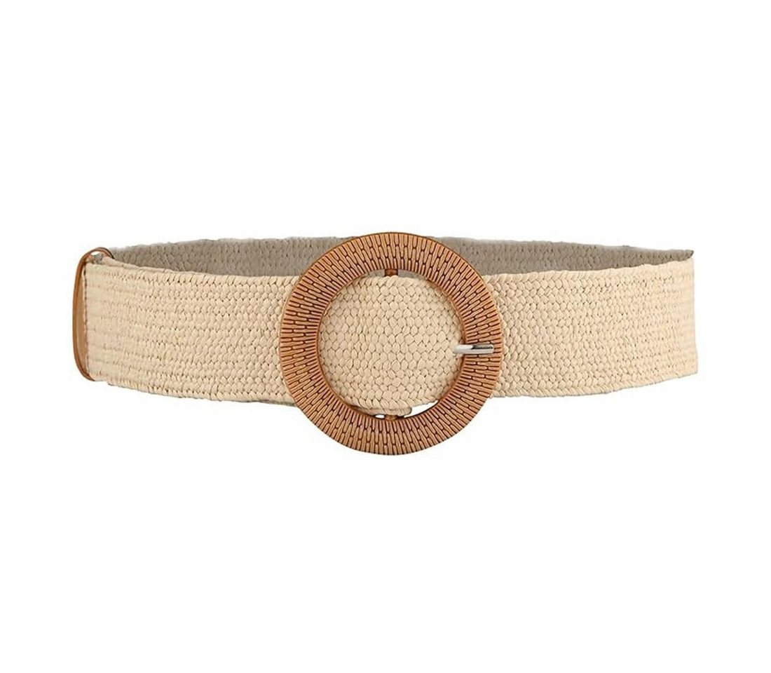 Coonoor Flechtgürtel Rattan-Flechtgürtel für Damen, breiter Taillengürtel für Kleide gewebter Boho-Gürtel mit halbkreisförmiger Schnalle von Coonoor