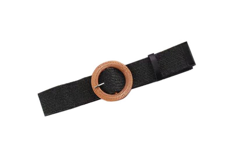 Coonoor Flechtgürtel Rattan-Flechtgürtel für Damen, breiter Taillengürtel für Kleide gewebter Boho-Gürtel mit halbkreisförmiger Schnalle von Coonoor