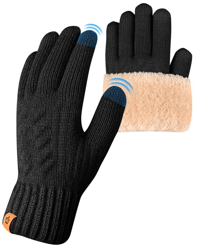 Coonoor Fleecehandschuhe Warme Winterhandschuhe Fleece Strickhandschuhe Touchscreen Thermo (für Herren Damen Weihnachten und Neujahr Geschenkideen) für Outdoor Sport Laufen Radfahren Freizeit ski reithandschuhe von Coonoor