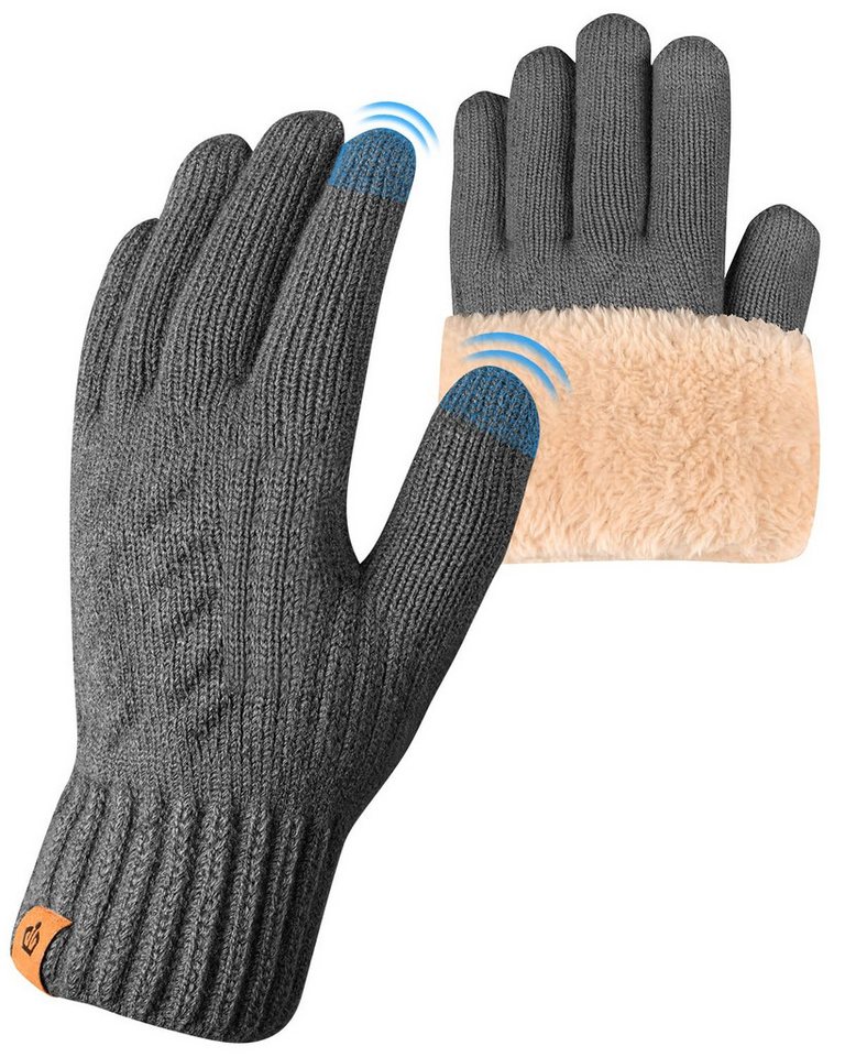 Coonoor Fleecehandschuhe Warme Winterhandschuhe Fleece Strickhandschuhe Touchscreen Thermo (für Herren Damen Weihnachten und Neujahr Geschenkideen) für Outdoor Sport Laufen Radfahren Freizeit ski reithandschuhe von Coonoor