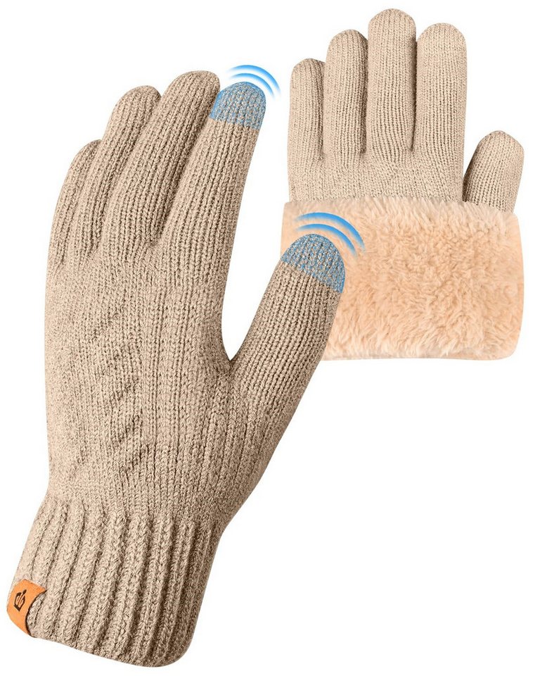 Coonoor Fleecehandschuhe Warme Winterhandschuhe Fleece Strickhandschuhe Touchscreen Thermo (für Herren Damen Weihnachten und Neujahr Geschenkideen) für Outdoor Sport Laufen Radfahren Freizeit ski reithandschuhe von Coonoor