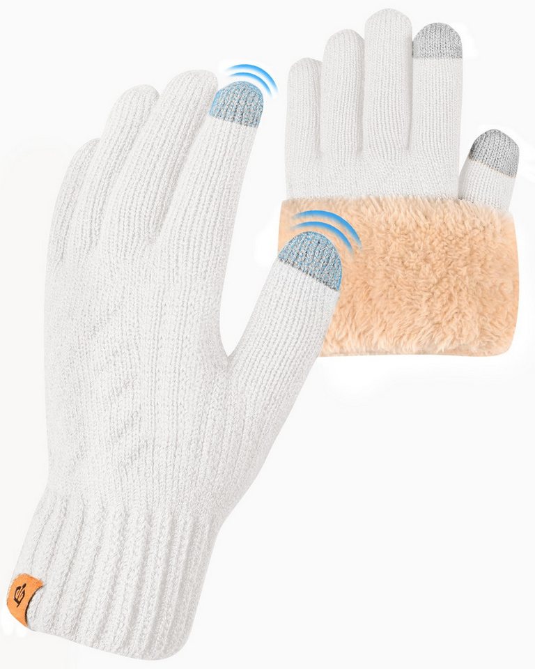 Coonoor Fleecehandschuhe Warme Winterhandschuhe Fleece Strickhandschuhe Touchscreen Thermo (für Herren Damen Weihnachten und Neujahr Geschenkideen) für Outdoor Sport Laufen Radfahren Freizeit ski reithandschuhe von Coonoor