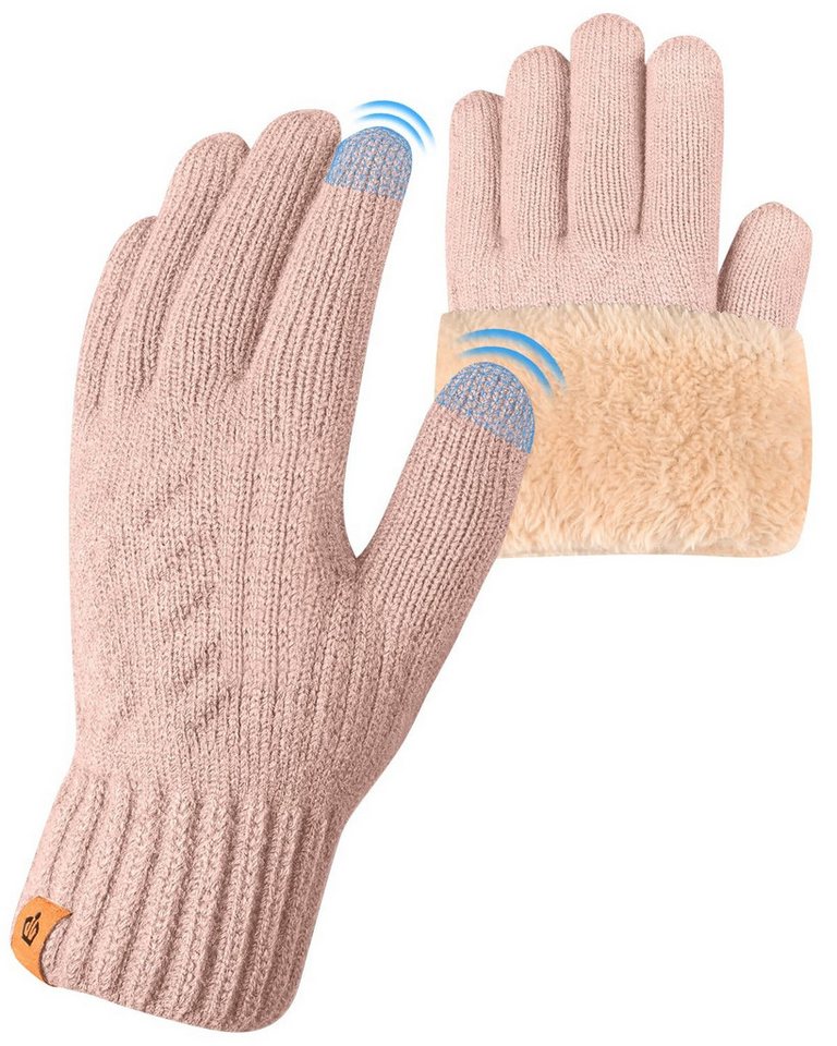 Coonoor Fleecehandschuhe Warme Winterhandschuhe Fleece Strickhandschuhe Touchscreen Thermo (für Herren Damen Weihnachten und Neujahr Geschenkideen) für Outdoor Sport Laufen Radfahren Freizeit ski reithandschuhe von Coonoor