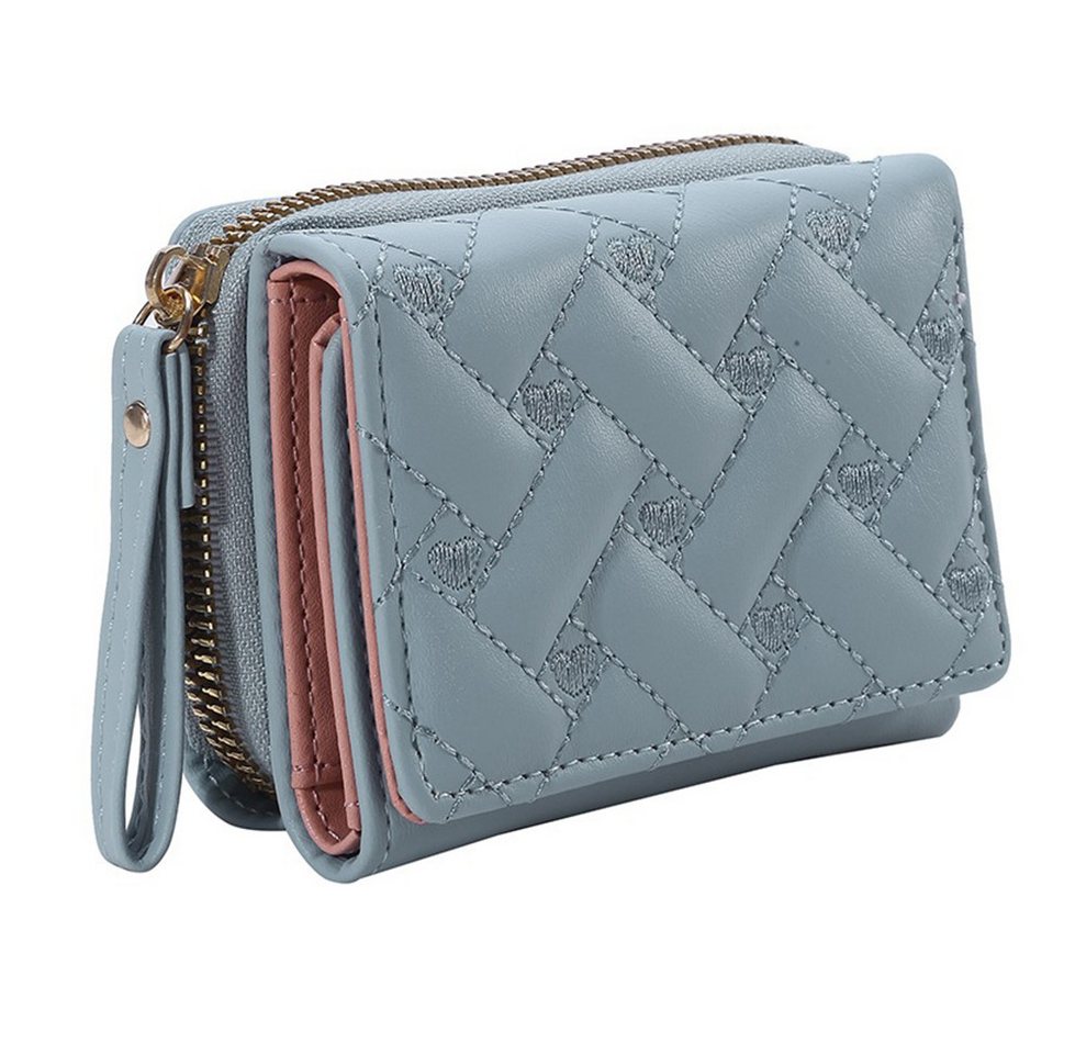 Coonoor Geldbörse Dreifach Kartenetui Bestickte Herz-Multi-Kartenbörse 11x8x3.5cm von Coonoor