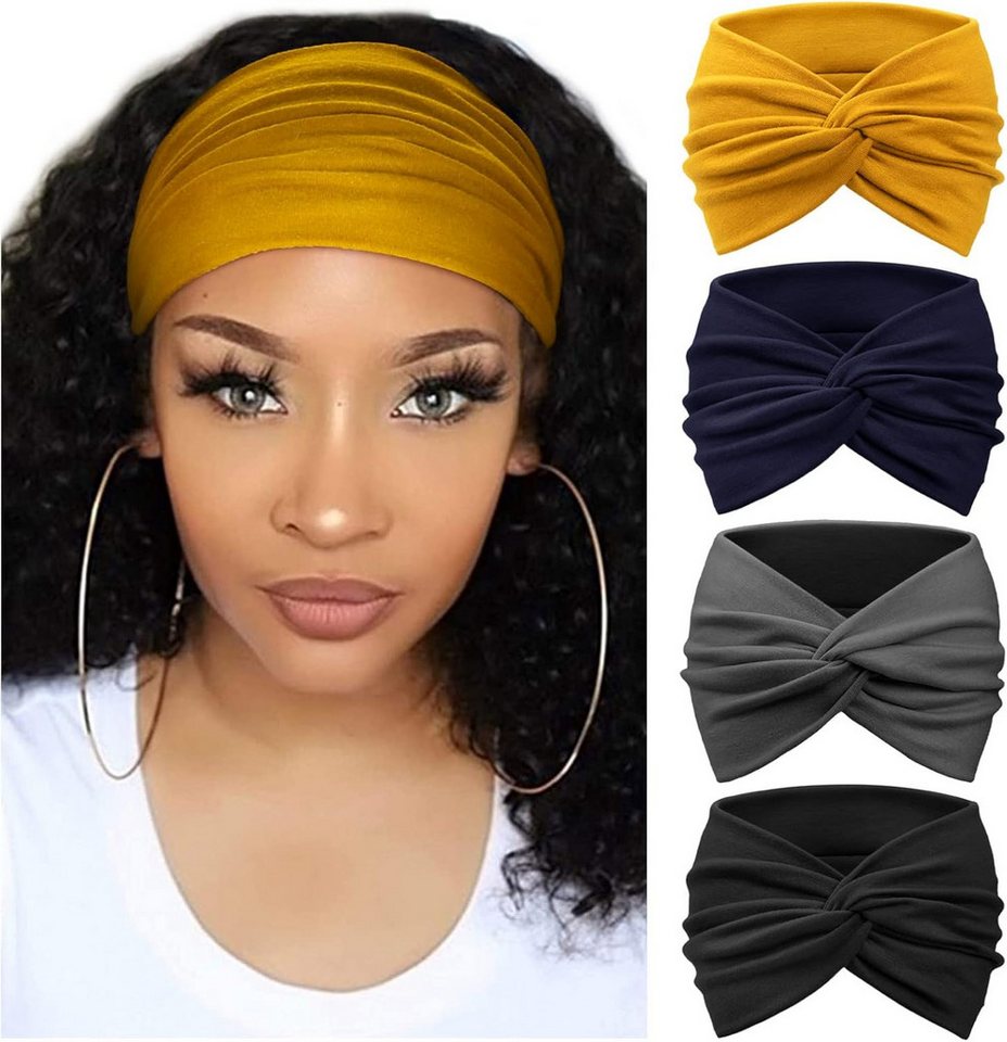 Coonoor Haargummi 4 Stück Stirnbänder Damen Boho Breite Haarband Weiche Stirnband Coonoor Haargummi 4 Stück Stirnbänder Damen Boho Breite Haarband Weiche Stirnband von Coonoor