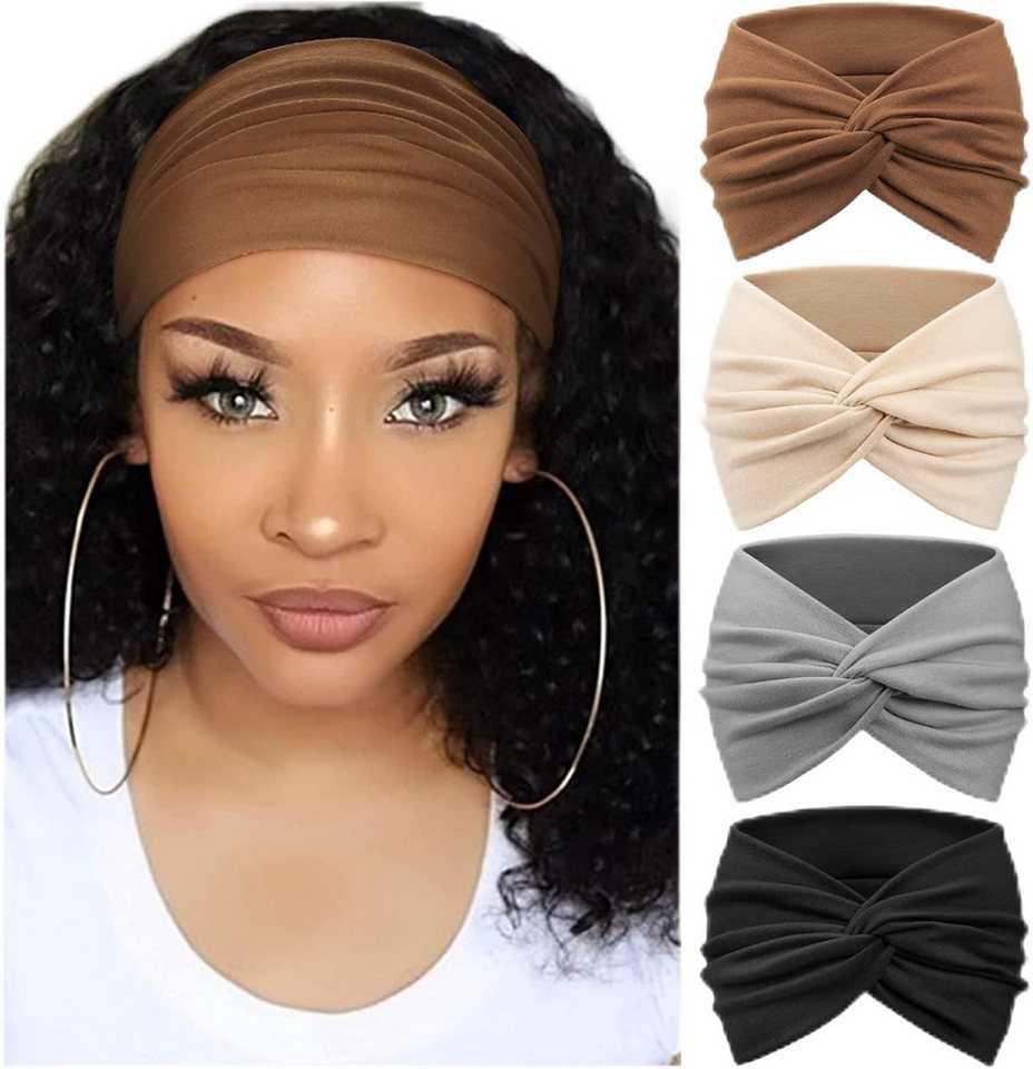 Coonoor Haargummi 4 Stück Stirnbänder Damen Boho Breite Haarband Weiche Stirnband Coonoor Haargummi 4 Stück Stirnbänder Damen Boho Breite Haarband Weiche Stirnband von Coonoor