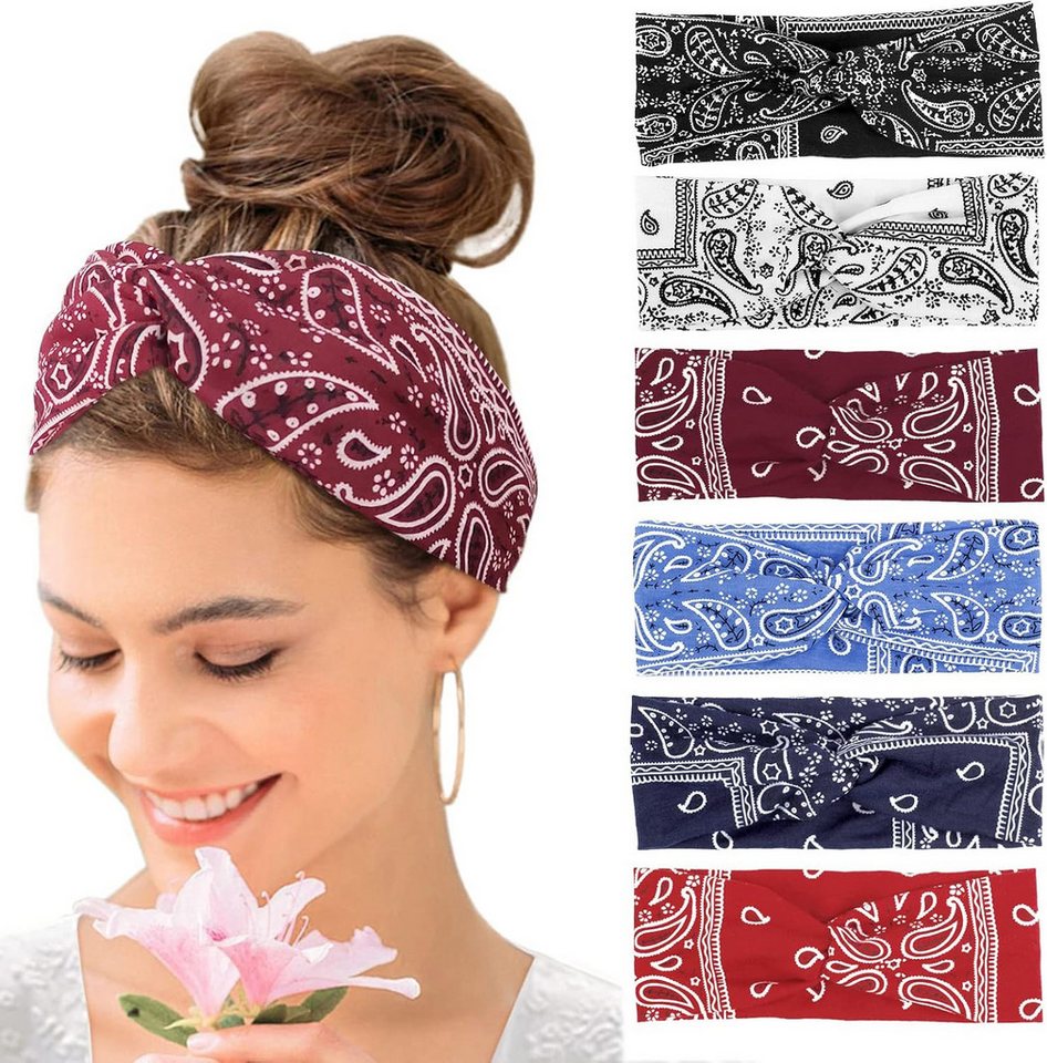 Coonoor Haargummi 6 Stück Stirnbänder Damen Boho Breite Haarband Yoga Stirnband Coonoor Haargummi 6 Stück Stirnbänder Damen Boho Breite Haarband Yoga Stirnband von Coonoor