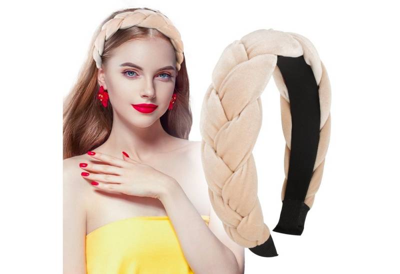 Coonoor Haargummi Samt Haarreif Geflochten Stirnband Vintage Breit Haarband von Coonoor