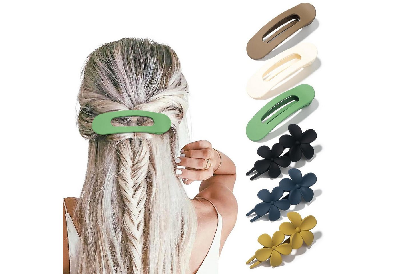 Coonoor Haarklammer 6 Stück Haarspangen Groß, 11 cm Rutschfester mit Starkem Halt, 6-tlg., Haarklammern Haarstyling-Zubehör für Damen Mädchen von Coonoor