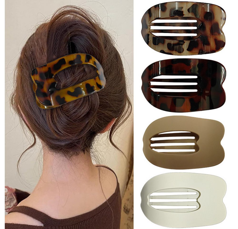 Coonoor Haarspange 4 Stück Flache Haarklammern,Matte Flat Claw Clip, für Dünnes Haar und Dickes Haar von Coonoor