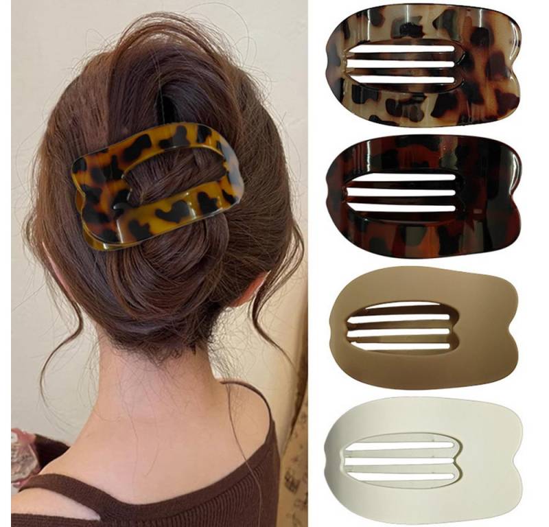 Coonoor Haarspange 4 Stück Flache Haarklammern,Matte Flat Claw Clip, für Dünnes Haar und Dickes Haar von Coonoor