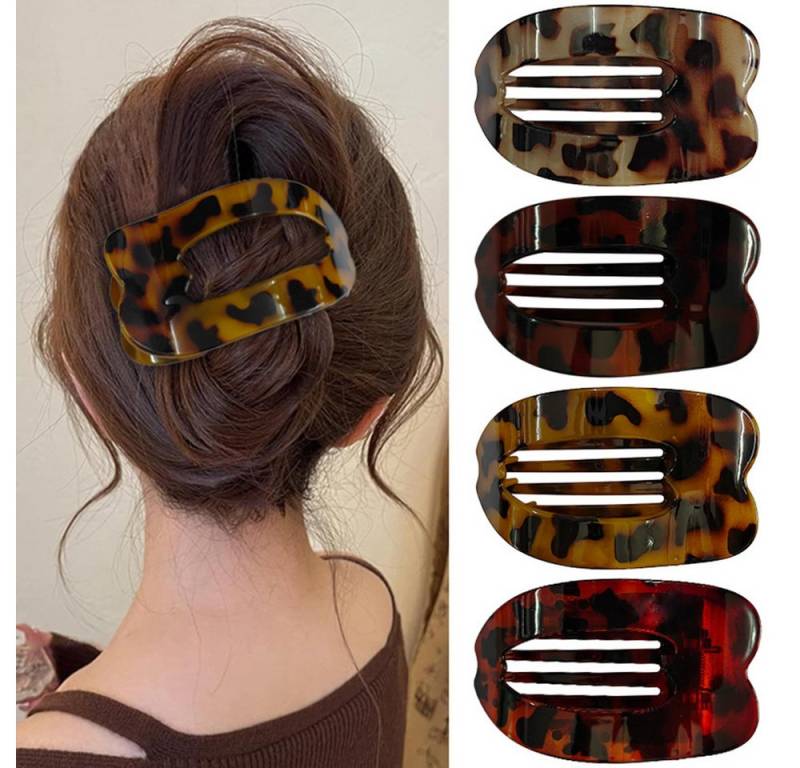 Coonoor Haarspange 4 Stück Flache Haarklammern,Matte Flat Claw Clip, für Dünnes Haar und Dickes Haar von Coonoor