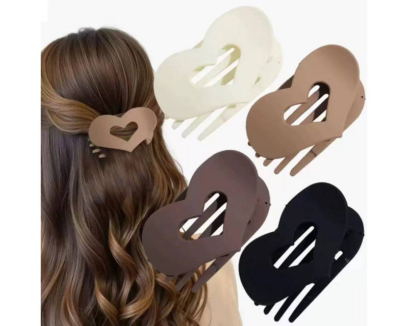 Coonoor Haarspange 4 Stück Haarklammern für Damen, Französisches Haarspangen Damen, Haarklammer Gebogenes Design,Flat Claw Clip, 4-tlg., für Dünnes Haar und Dickes Haar von Coonoor