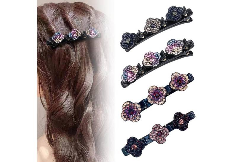 Coonoor Haarspange 4 Stück mit funkelnden Kristallsteinen, für Flechtfrisuren von Coonoor