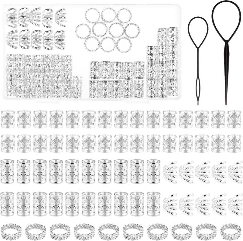 Coonoor Haarspange 72 Stück Dreadlocks Schmuck Haarspiralen Clips, Gewebter Haarschmuck, für Damen Herren von Coonoor