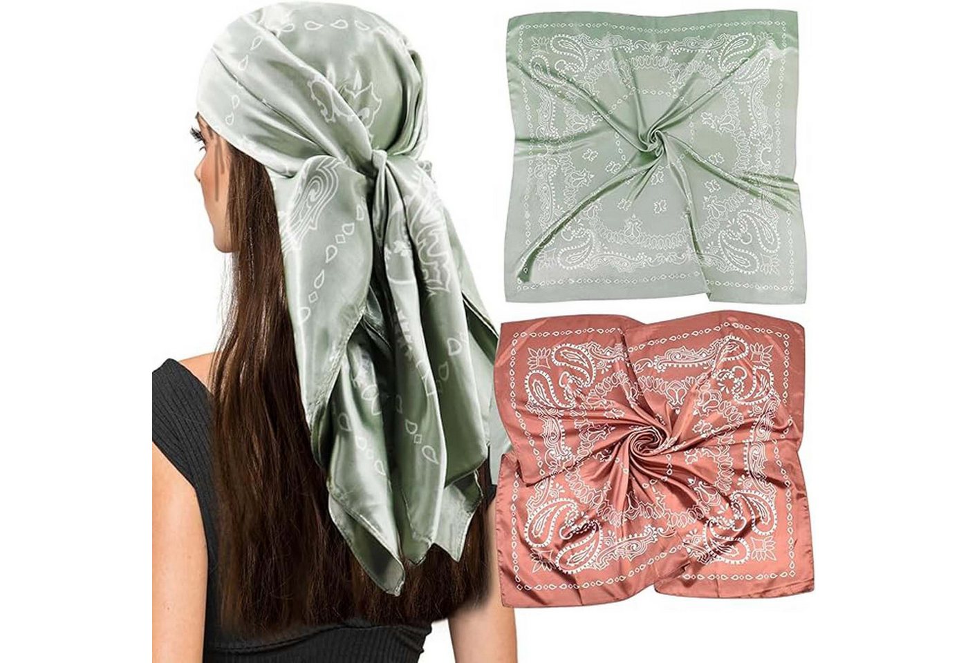 Coonoor Halstuch 90x90cm Kopftuch Bandanas Haartuch für Damen von Coonoor
