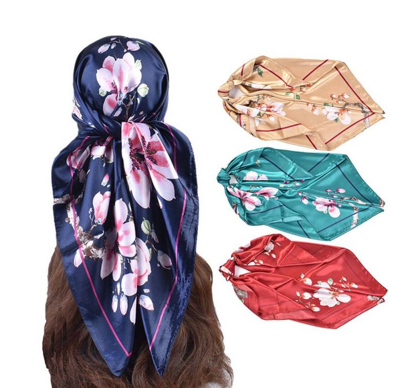 Coonoor Halstuch 90x90cm Quadratische Schals für Damen, (3-St), Mode Kopftuch Bandanas Haartuch Halstuch Haarschmuck von Coonoor