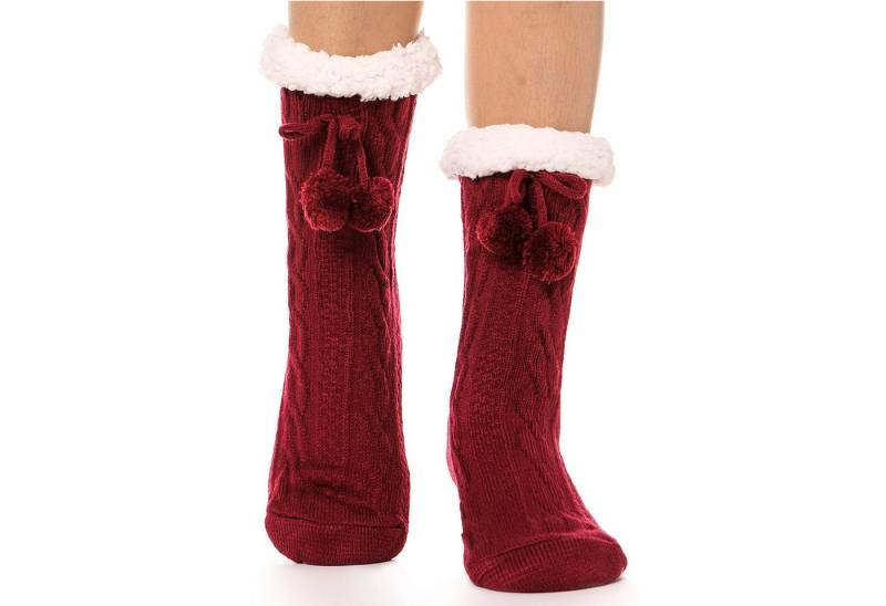 Coonoor Haussocken Kuschelige Damen Haussocken Winter mit Anti-Rutsch-Sohle (1-Paar) Dicke Flauschsocken – Warme Haussocken & Hüttensocken von Coonoor