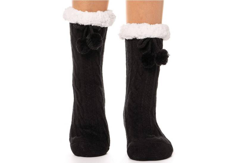 Coonoor Haussocken Kuschelige Damen Haussocken Winter mit Anti-Rutsch-Sohle (1-Paar) Dicke Flauschsocken – Warme Haussocken & Hüttensocken von Coonoor