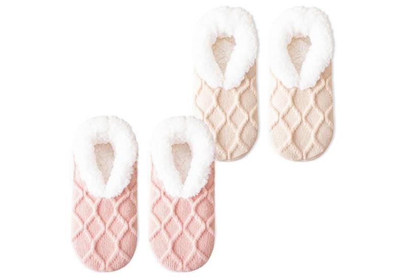 Coonoor Haussocken Kuschelsocken Herren & Damen Flauschig Hüttensocken rutschfest (2-Paar) Weiche Warme Winter Hüttensocken Haussocken von Coonoor