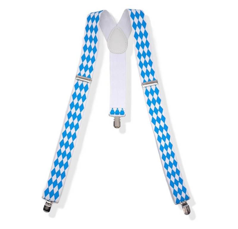 Coonoor Hosenträger Hosenträger mit bayerischer Raute blau/weiß für Oktoberfeste Fasching (1-St) für Volksfest Junggesellenabschied Karneval Kostüm-Partys von Coonoor
