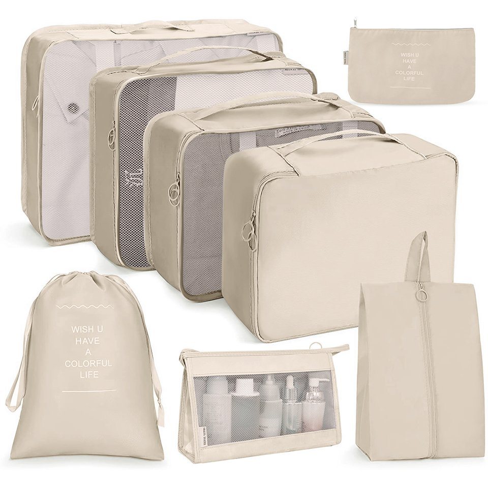 Coonoor Kofferorganizer 8 Teilige Packing Cubes Kleidertaschen Koffer Organizer (8-tlg), für Urlaub und Reisen Packwürfel Set Reise Würfel Ordnungssystem von Coonoor