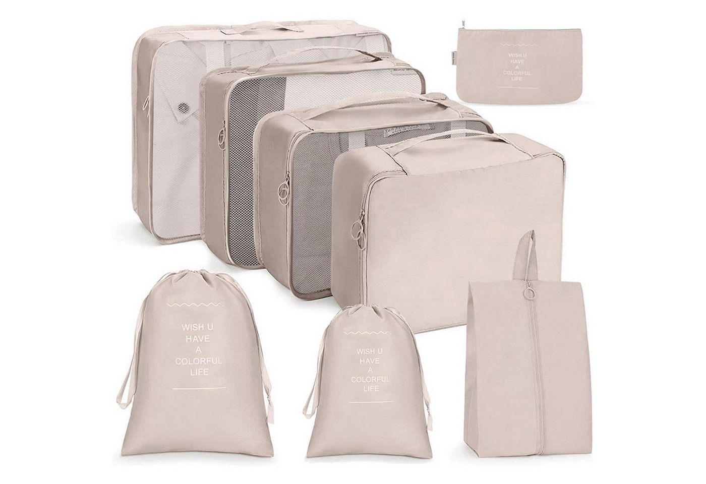 Coonoor Kofferorganizer Koffer Organizer Set 8-teilig Wasserdichte Reise Kleidertaschen (8-tlg), Packtaschen für koffer, Verpackungswürfel mit Schuhbeutel von Coonoor